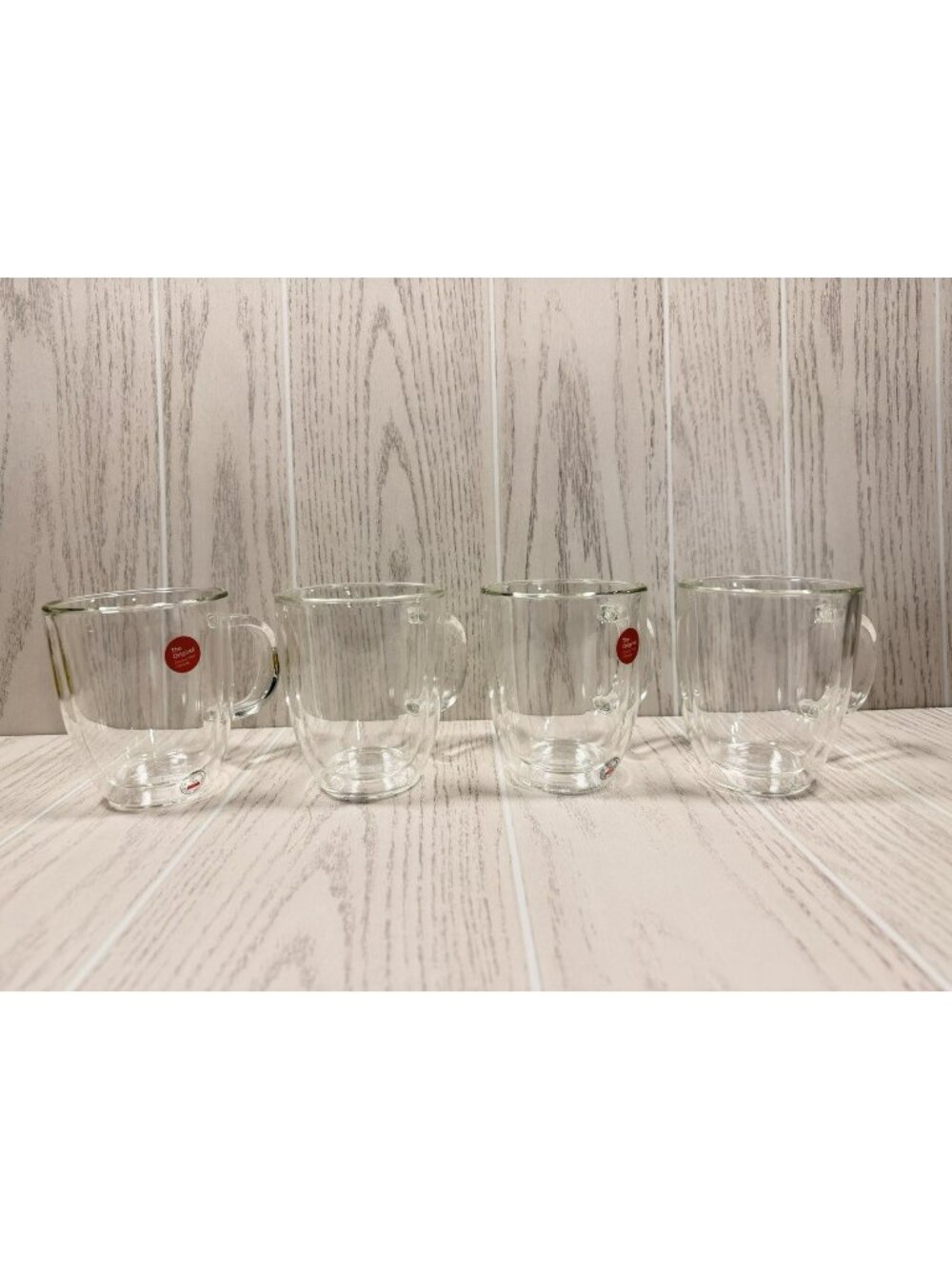 NEW Bodum Bistro Double Wall Glass Mugs Set of 4– 15oz Insulated Coffee Tea Cups